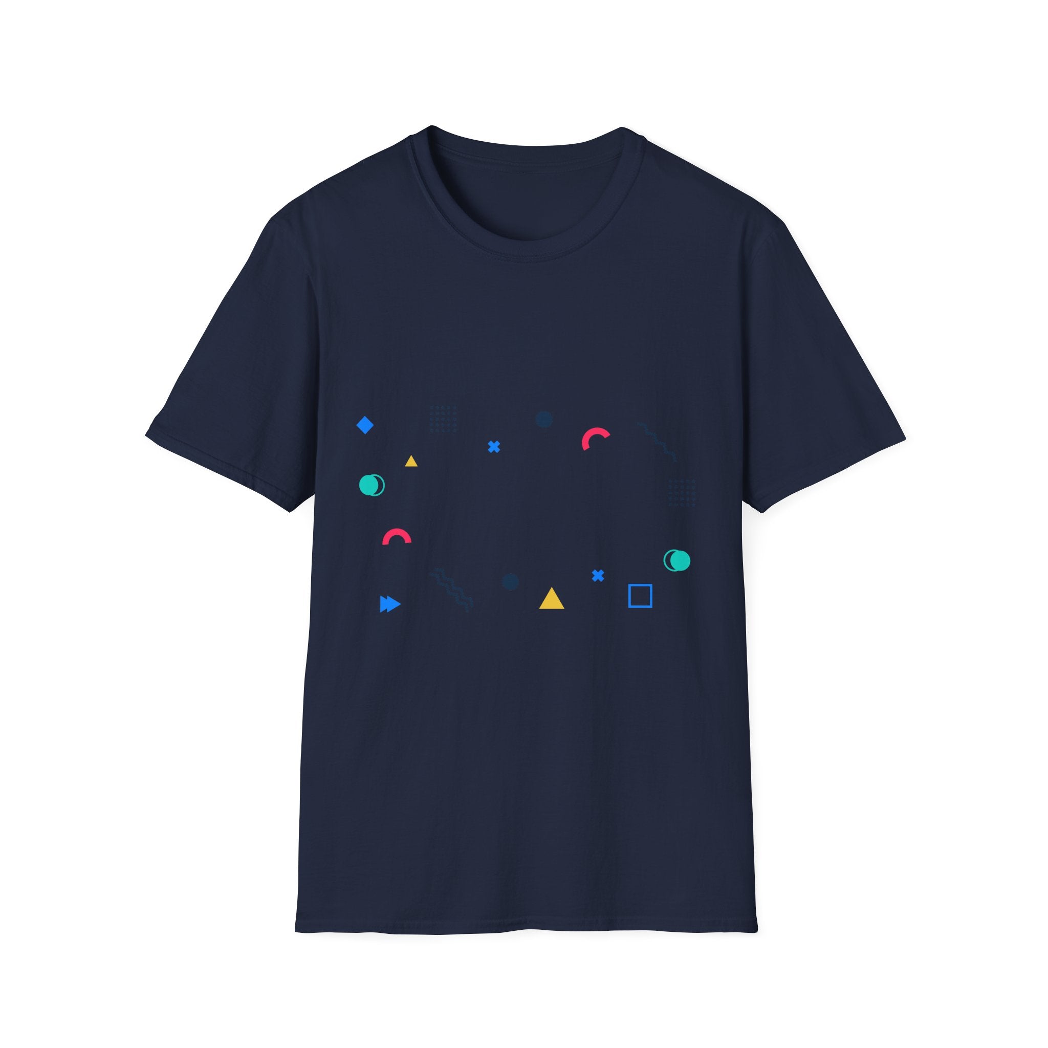 Minimal Geometric Shapes T-Shirt — Colorful Abstract Pattern Tee