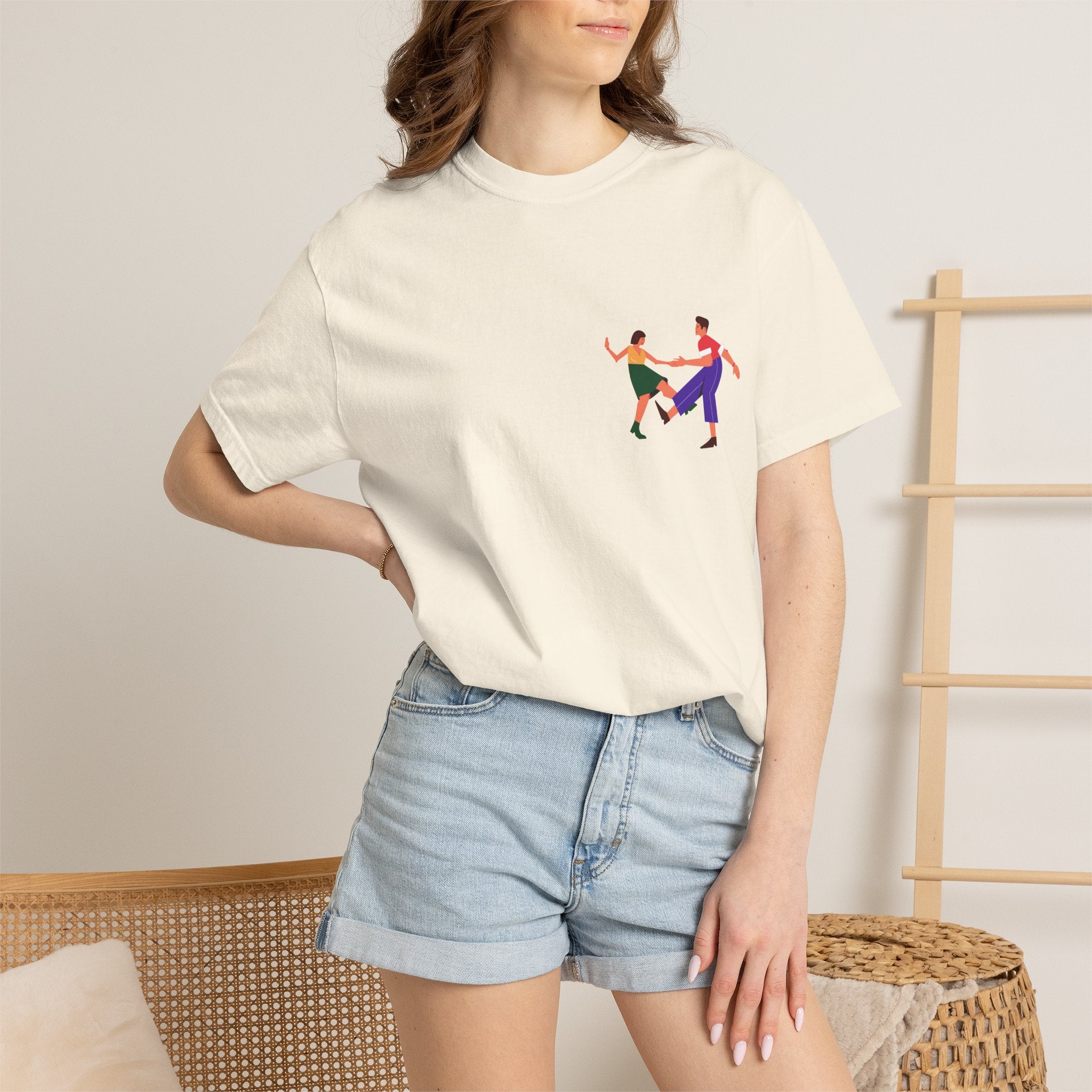 Dance Duo Graphic T-Shirt — Colorful Partner Dance Illustration