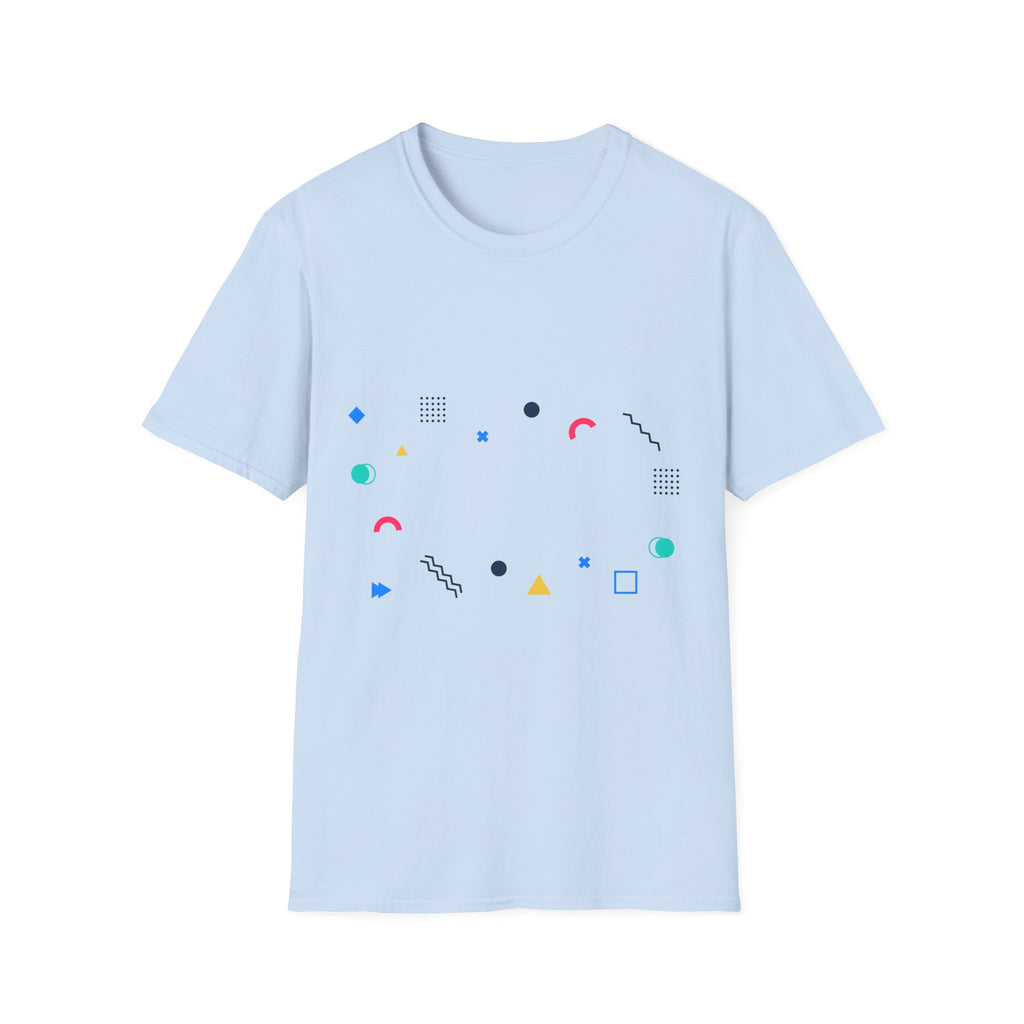 Minimal Geometric Shapes T-Shirt — Colorful Abstract Pattern Tee