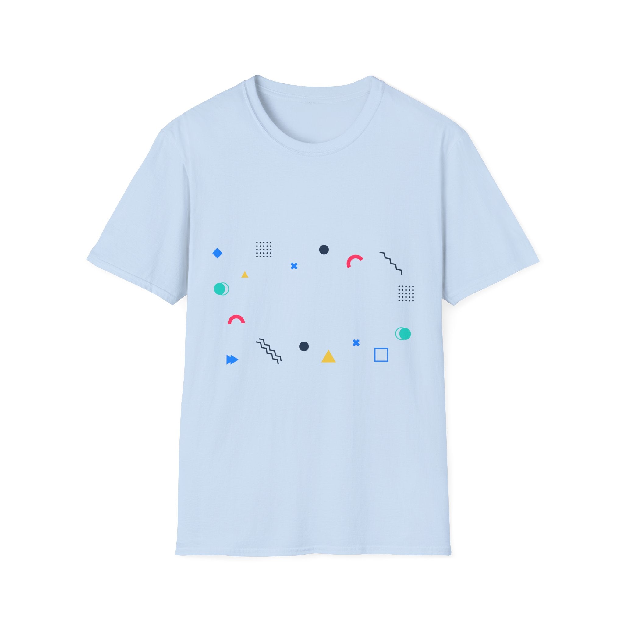 Minimal Geometric Shapes T-Shirt — Colorful Abstract Pattern Tee