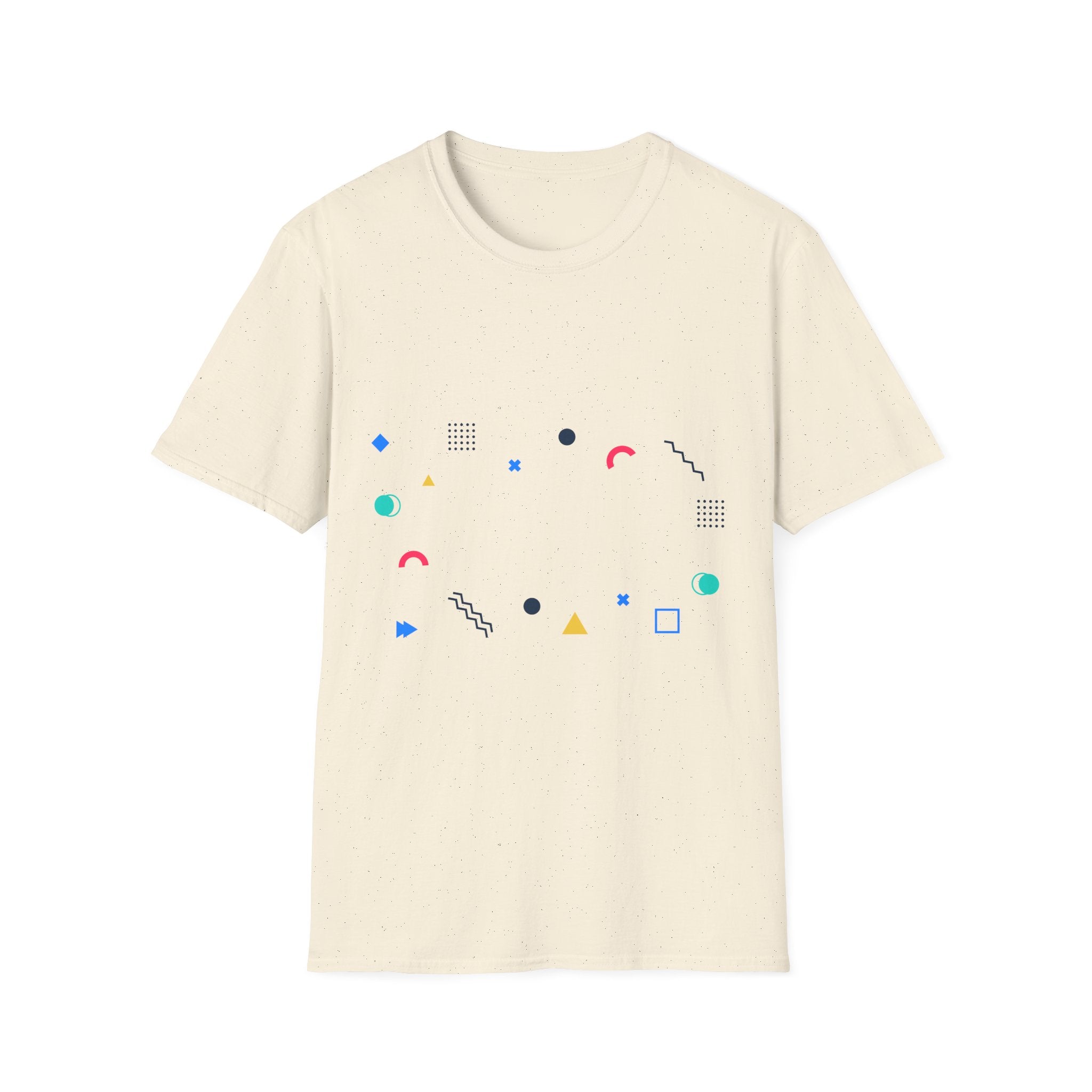Minimal Geometric Shapes T-Shirt — Colorful Abstract Pattern Tee