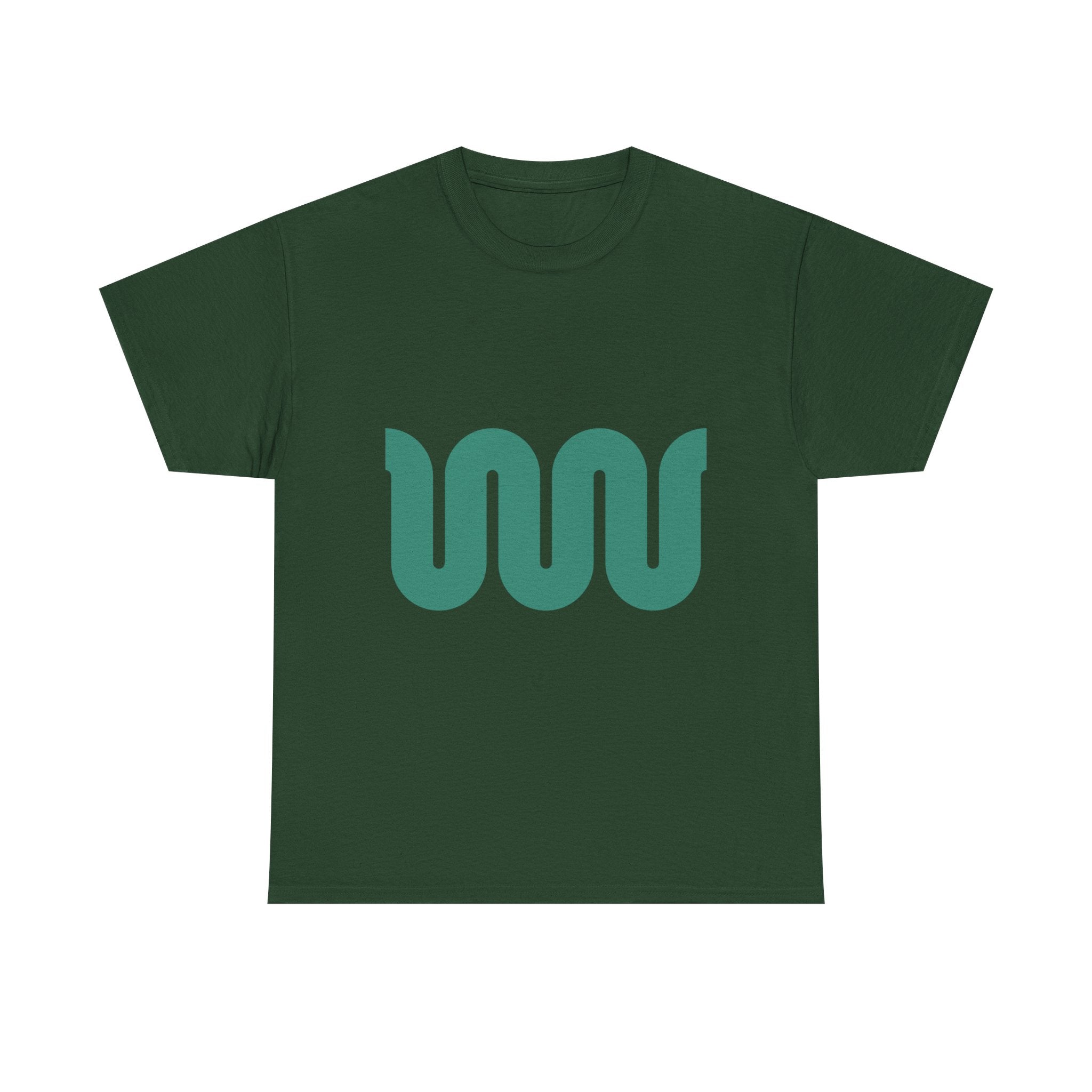 Minimalist Green Wave Tee — Modern Abstract Graphic T-Shirt