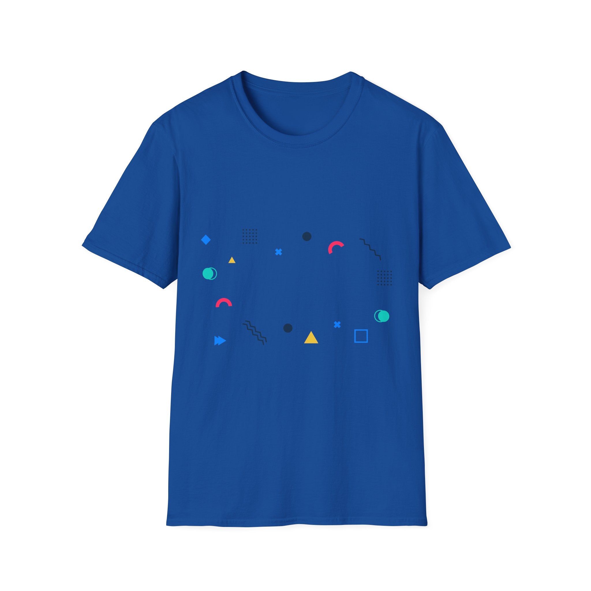 Minimal Geometric Shapes T-Shirt — Colorful Abstract Pattern Tee
