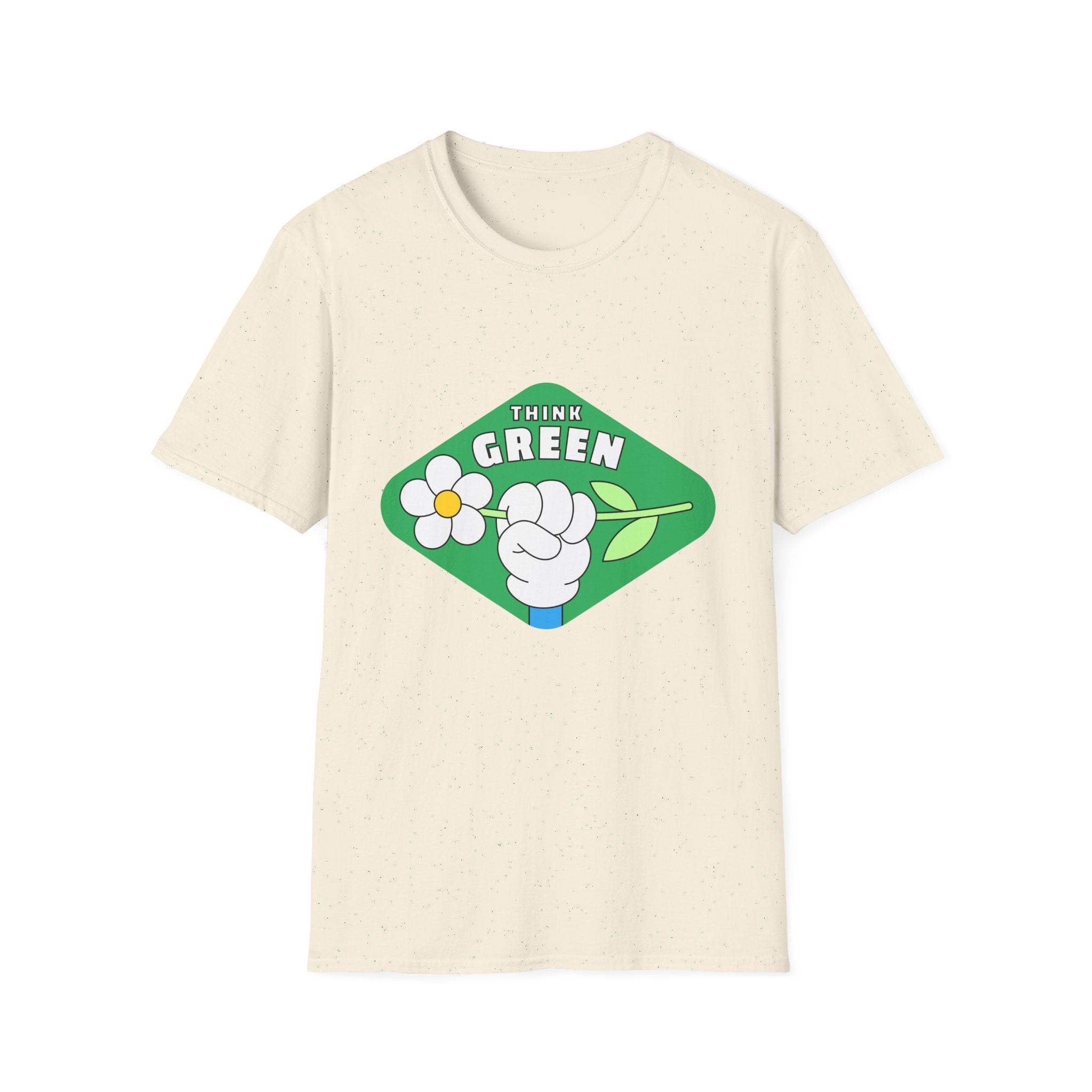 Think Green T-Shirt — Eco-Friendly Floral Graphic Tee