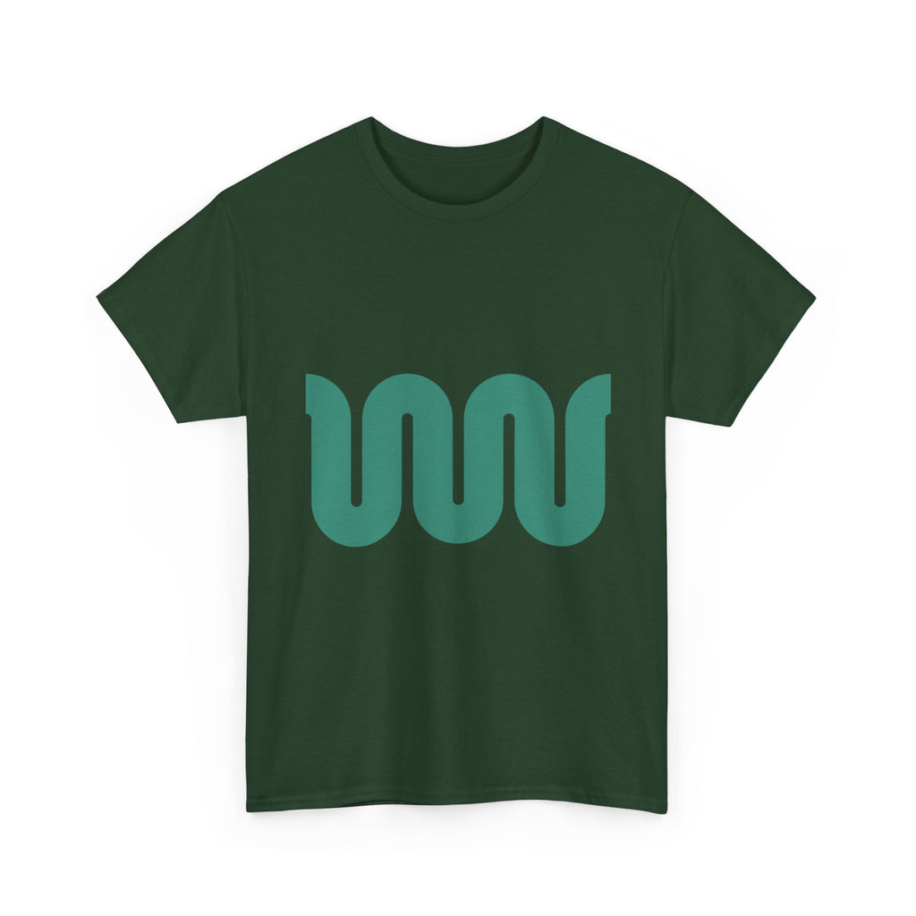 Minimalist Green Wave Tee — Modern Abstract Graphic T-Shirt