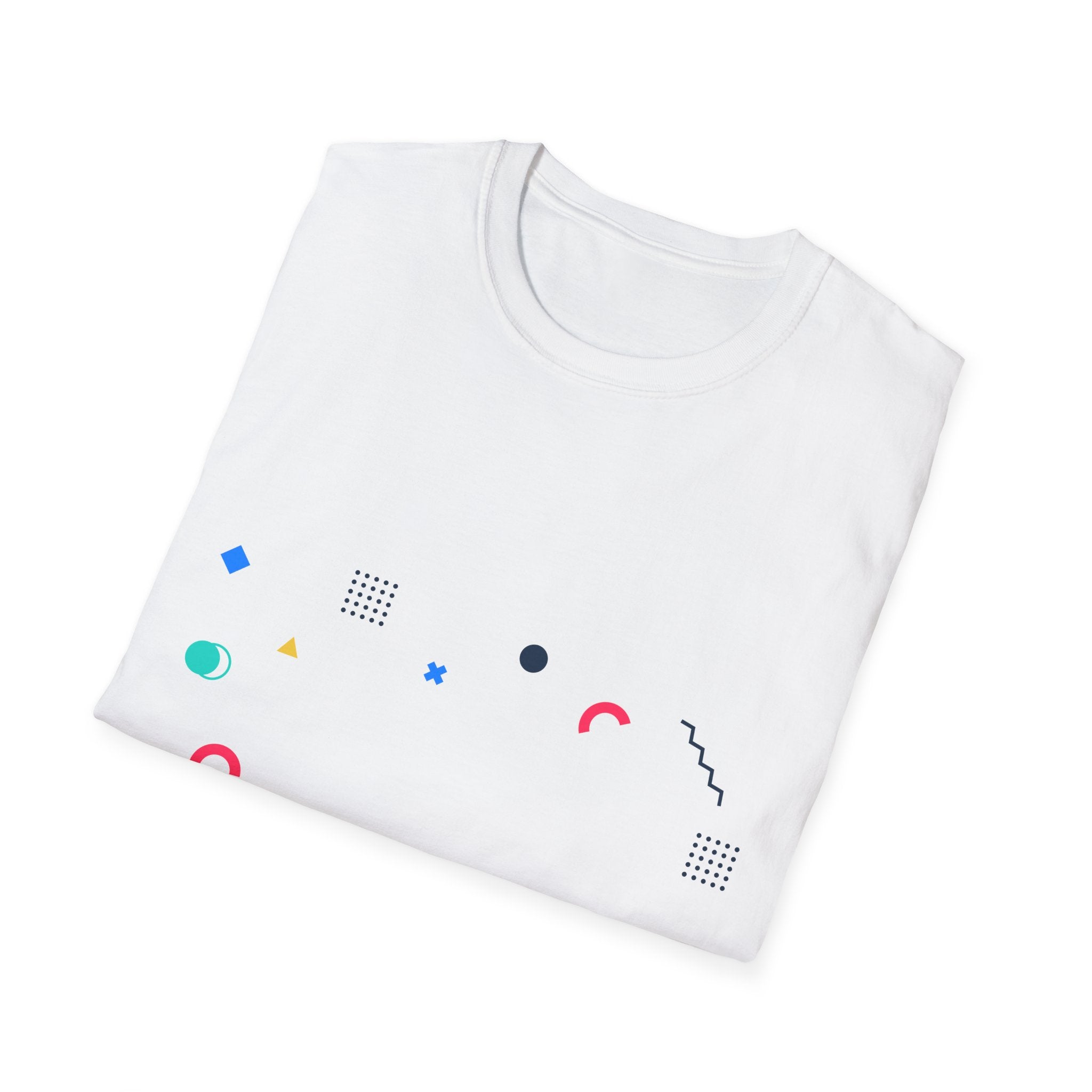 Minimal Geometric Shapes T-Shirt — Colorful Abstract Pattern Tee