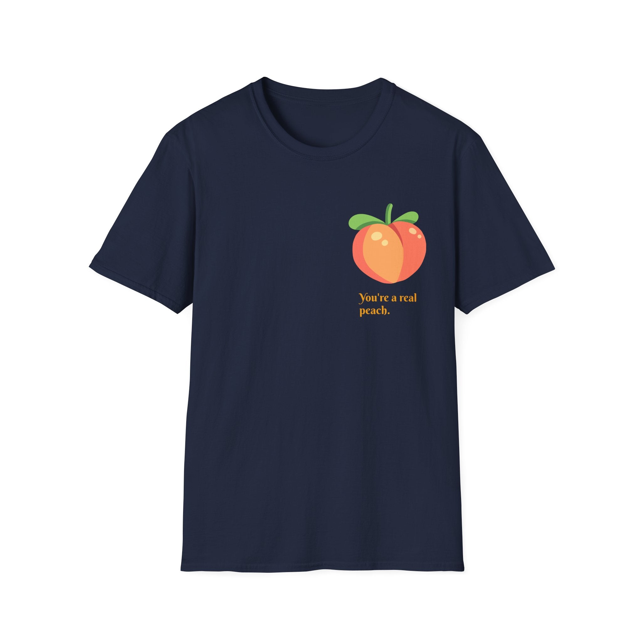 Peach Graphic T-Shirt — "You're a real peach" Cute Fruit Tee