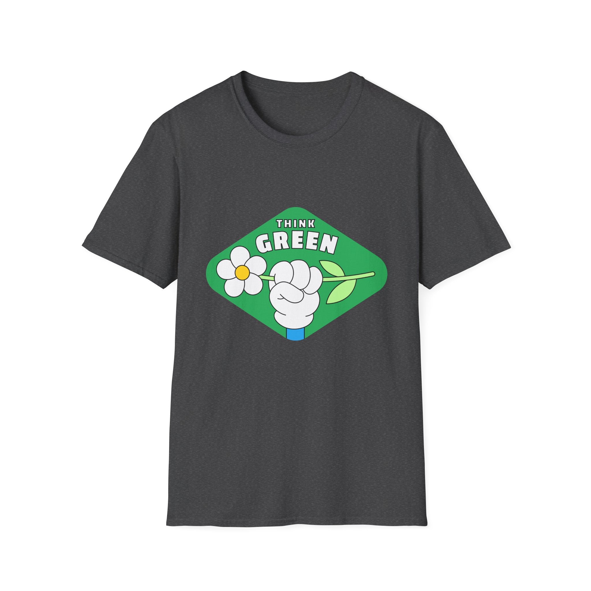 Think Green T-Shirt — Eco-Friendly Floral Graphic Tee