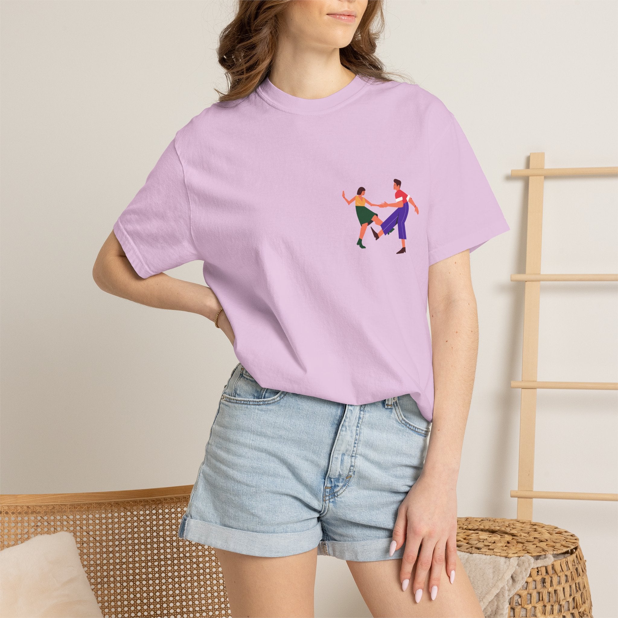 Dance Duo Graphic T-Shirt — Colorful Partner Dance Illustration