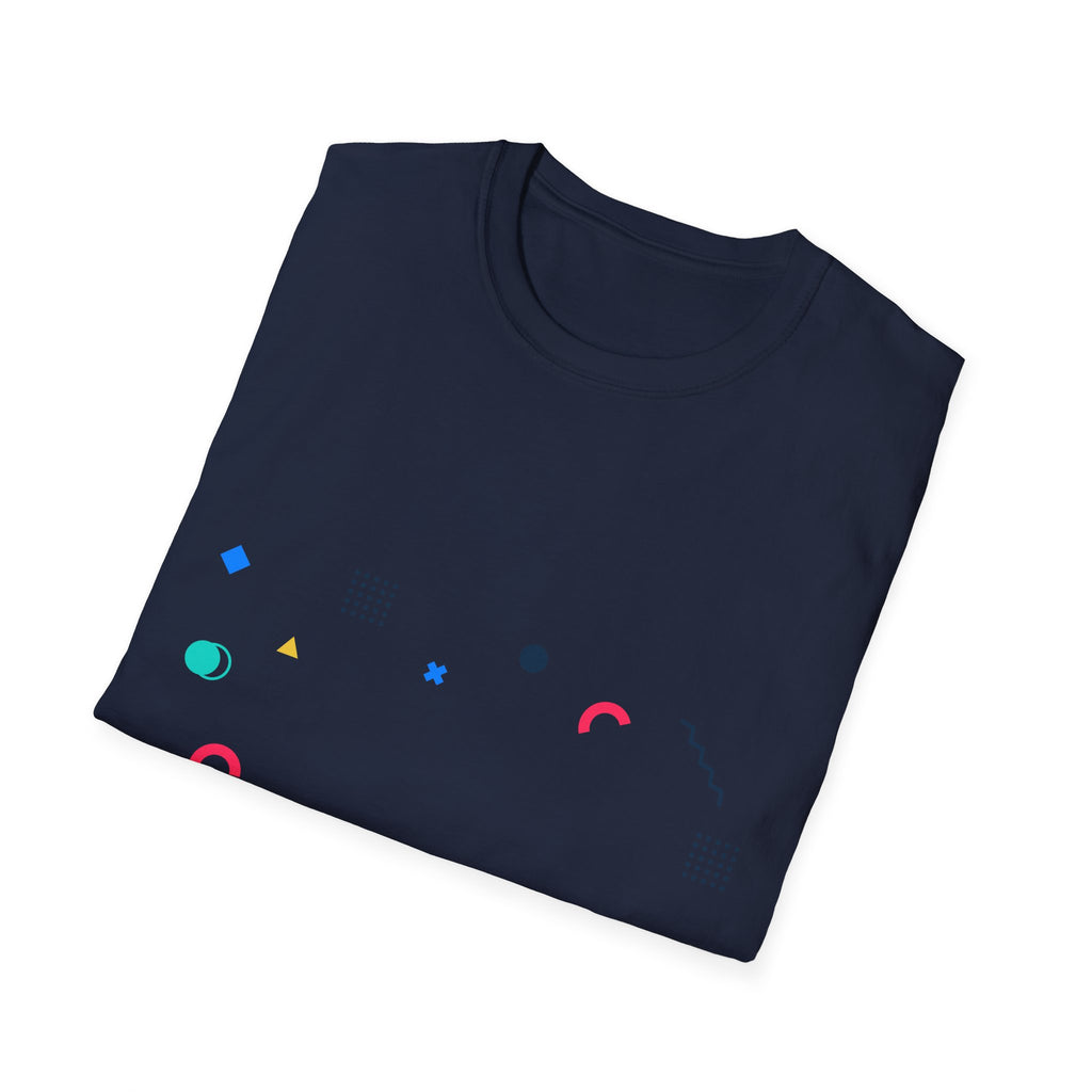 Minimal Geometric Shapes T-Shirt — Colorful Abstract Pattern Tee
