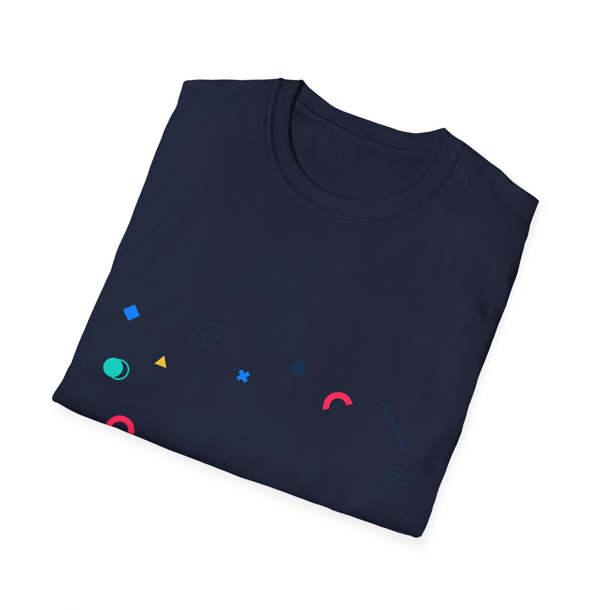 Minimal Geometric Shapes T-Shirt — Colorful Abstract Pattern Tee