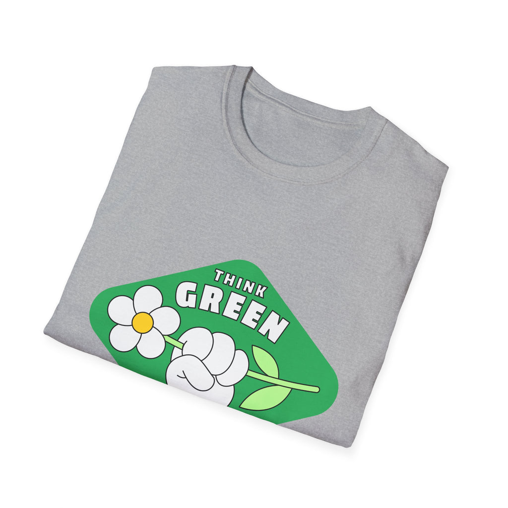 Think Green T-Shirt — Eco-Friendly Floral Graphic Tee