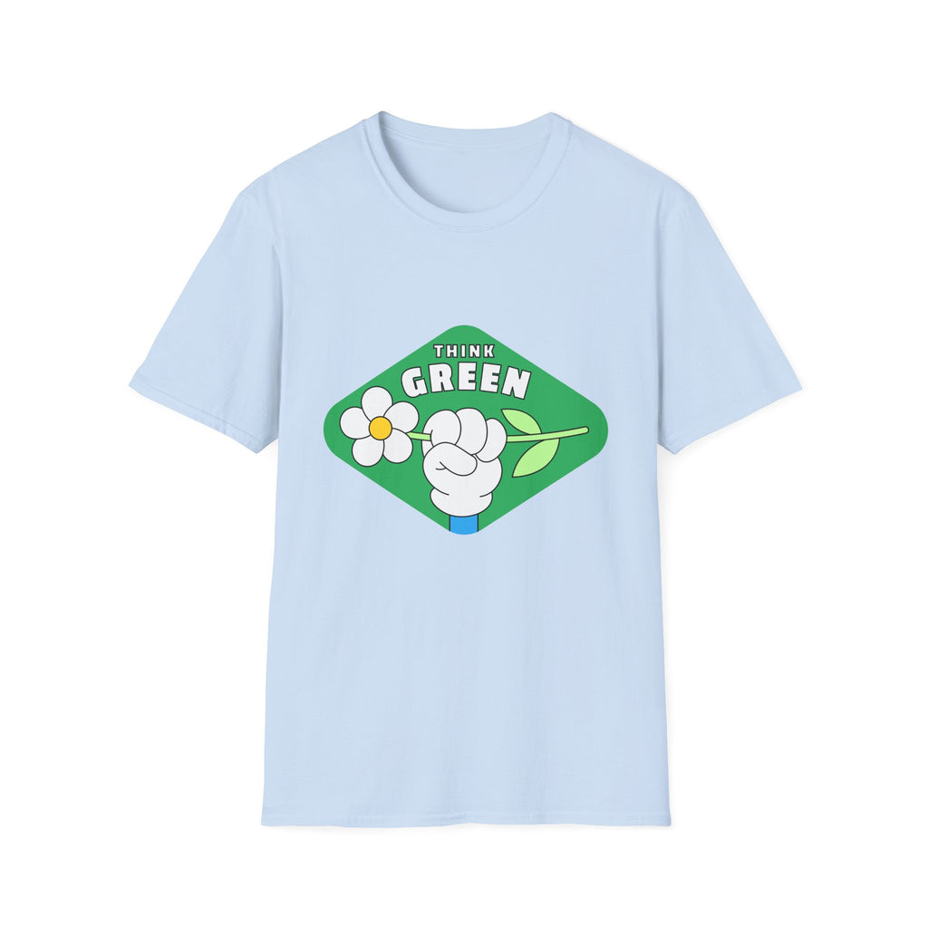 Think Green T-Shirt — Eco-Friendly Floral Graphic Tee