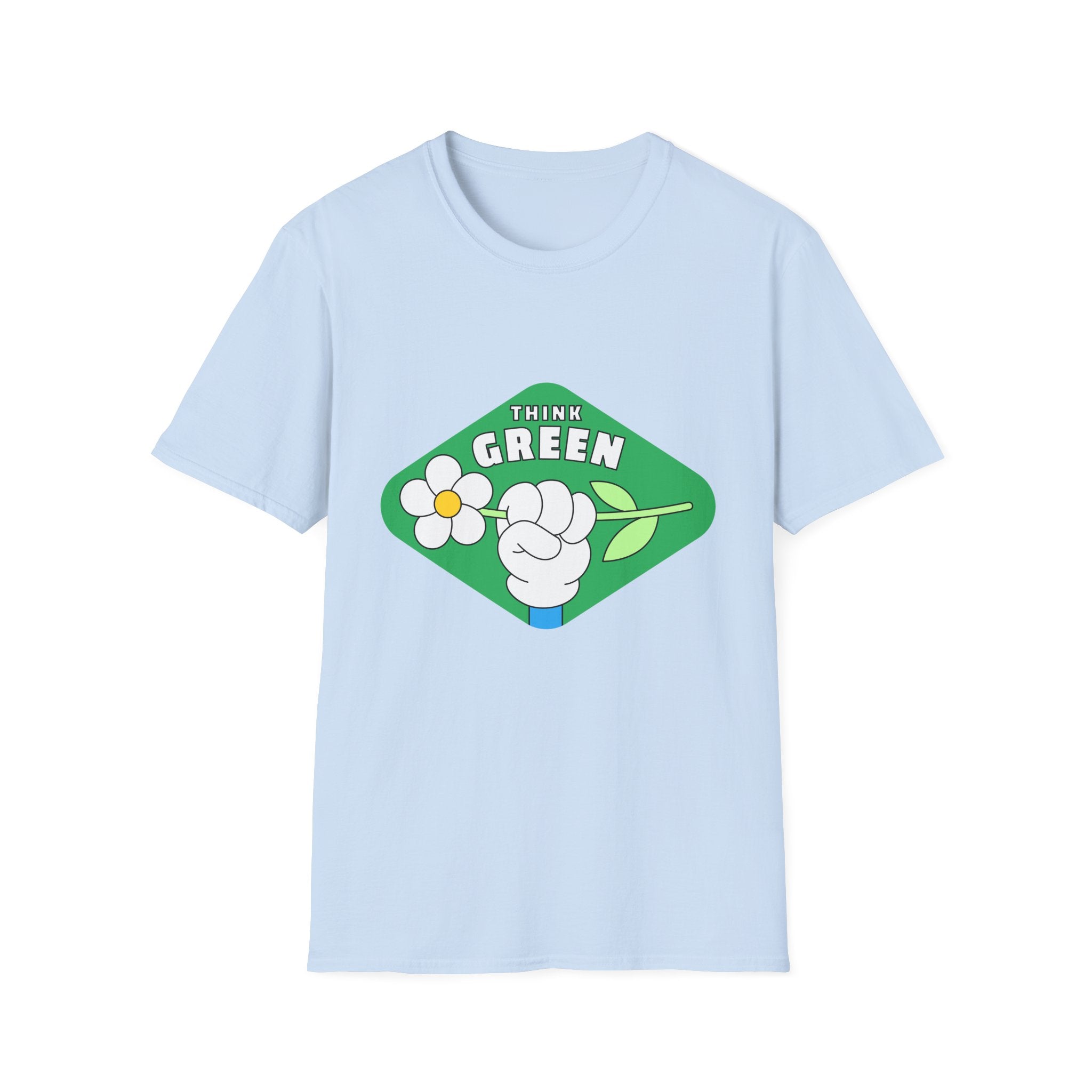 Think Green T-Shirt — Eco-Friendly Floral Graphic Tee