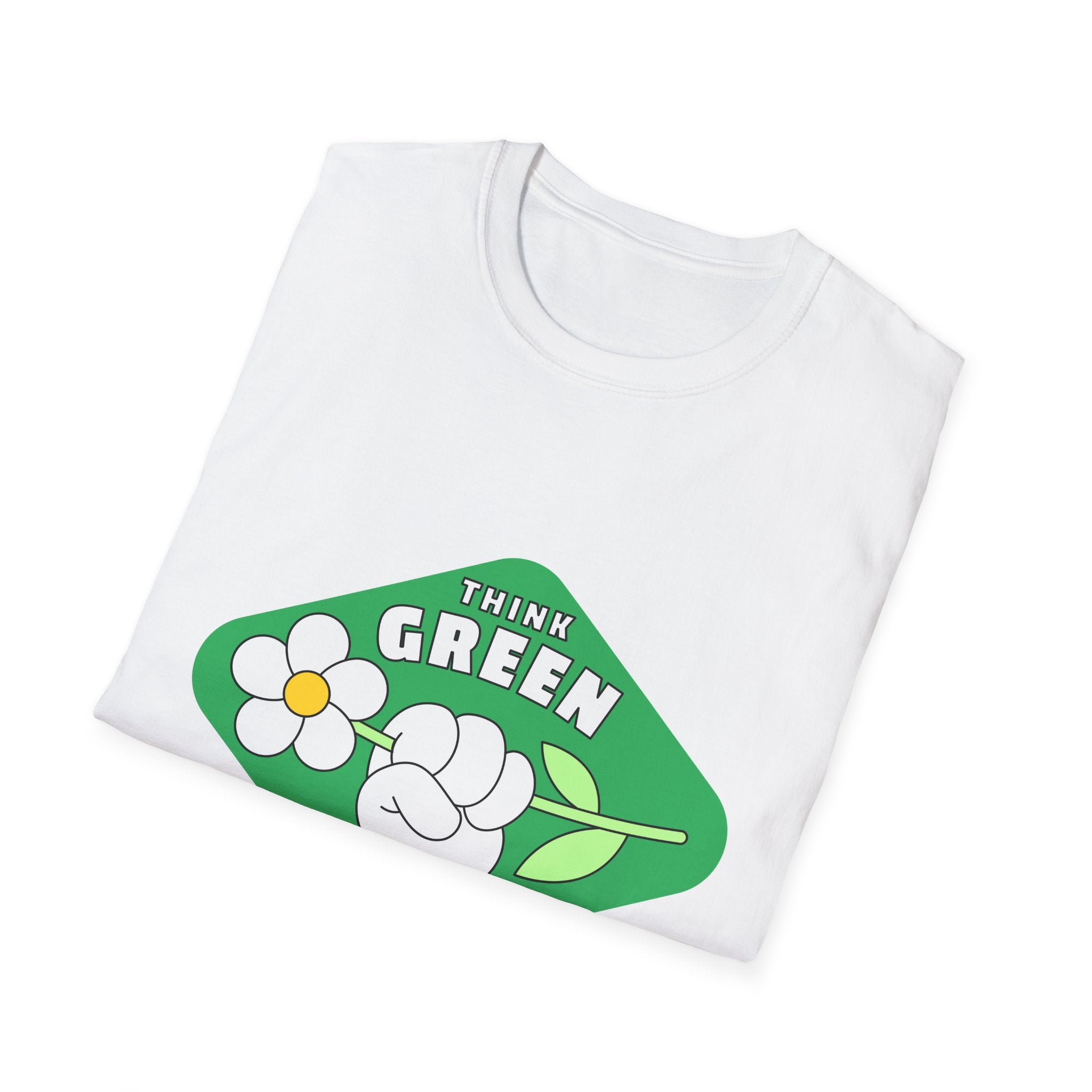 Think Green T-Shirt — Eco-Friendly Floral Graphic Tee