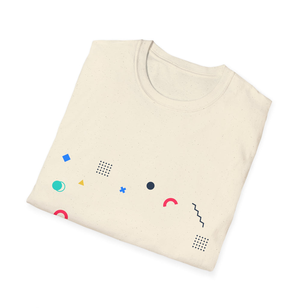 Minimal Geometric Shapes T-Shirt — Colorful Abstract Pattern Tee
