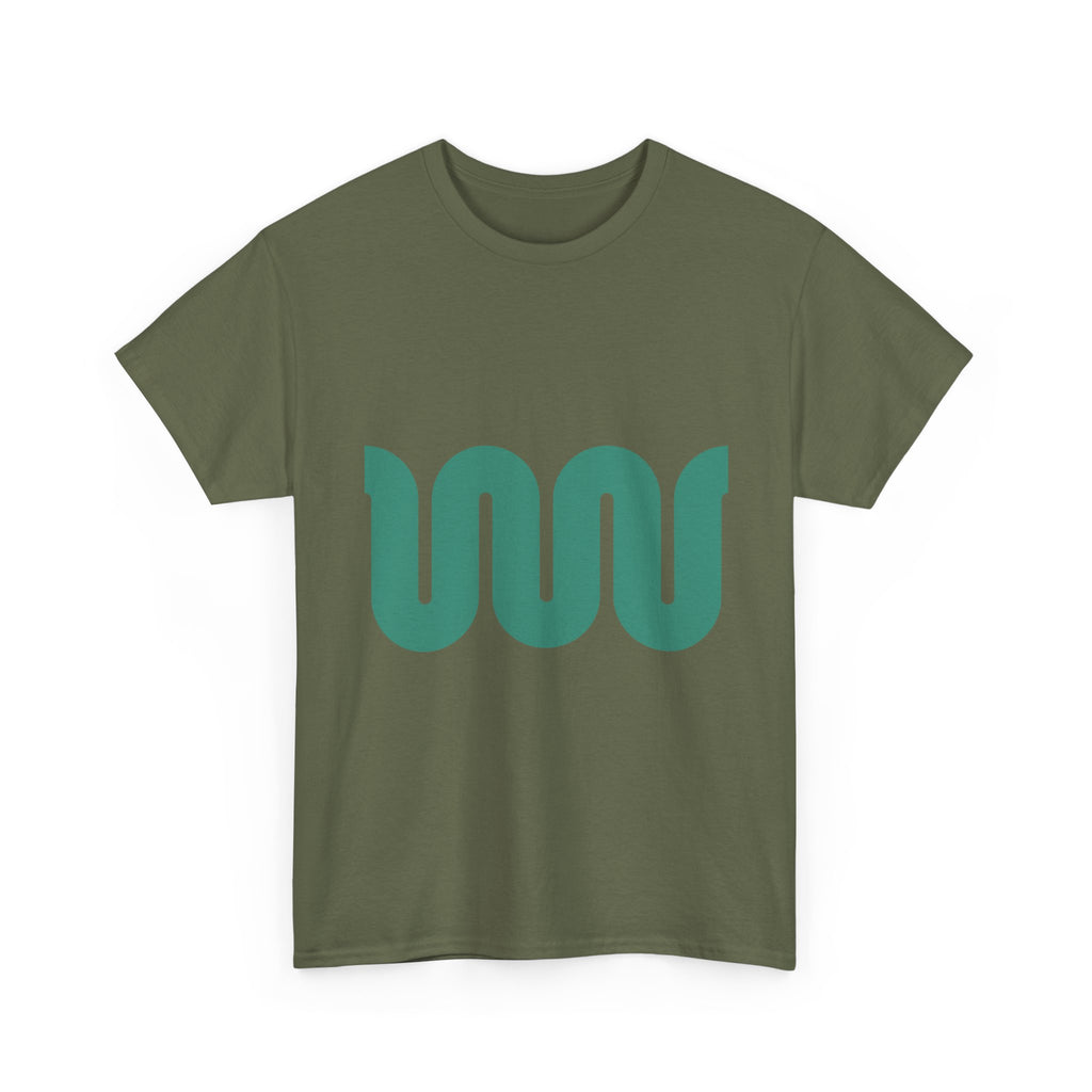 Minimalist Green Wave Tee — Modern Abstract Graphic T-Shirt