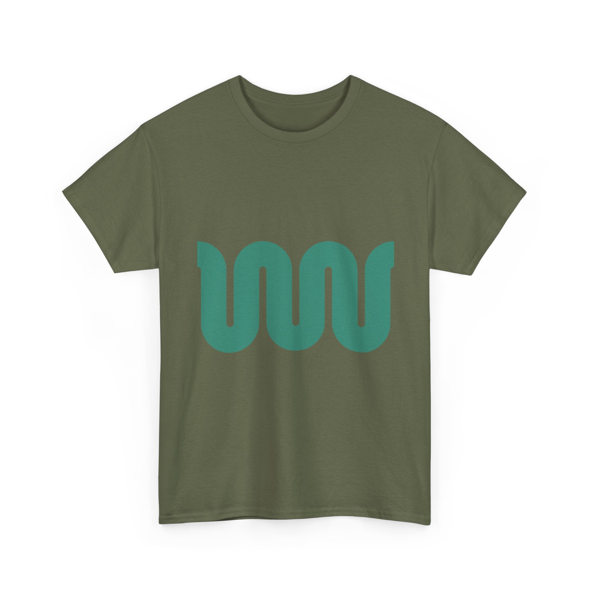 Minimalist Green Wave Tee — Modern Abstract Graphic T-Shirt
