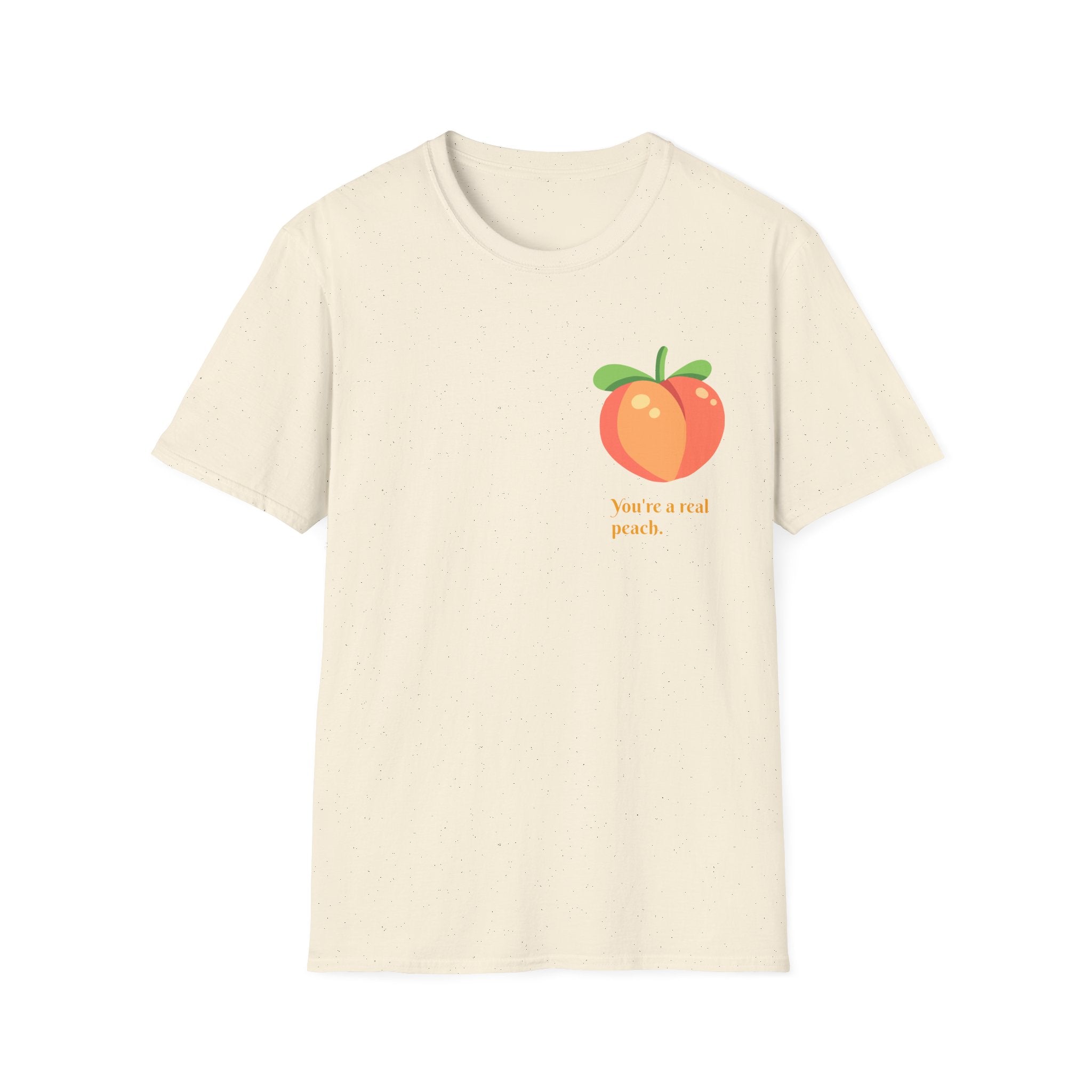Peach Graphic T-Shirt — "You're a real peach" Cute Fruit Tee