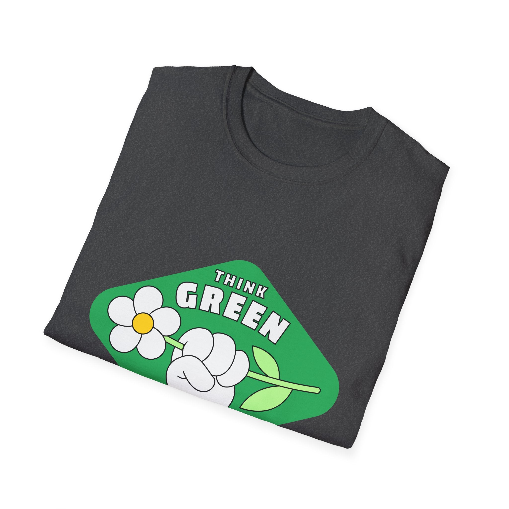 Think Green T-Shirt — Eco-Friendly Floral Graphic Tee