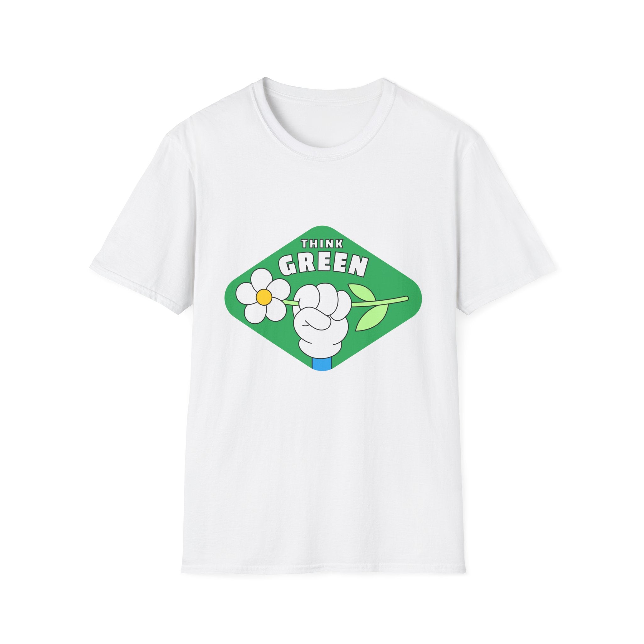 Think Green T-Shirt — Eco-Friendly Floral Graphic Tee