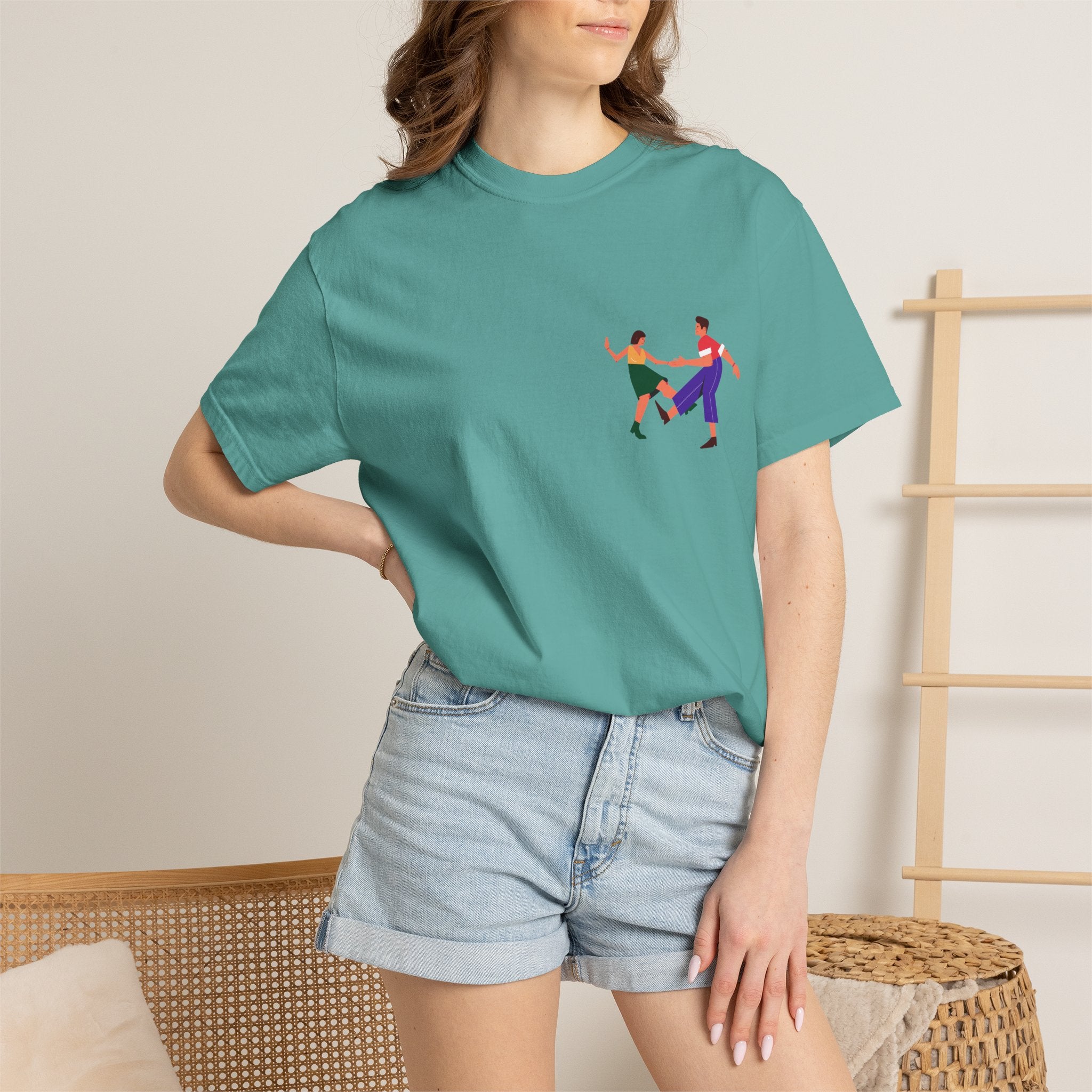 Dance Duo Graphic T-Shirt — Colorful Partner Dance Illustration
