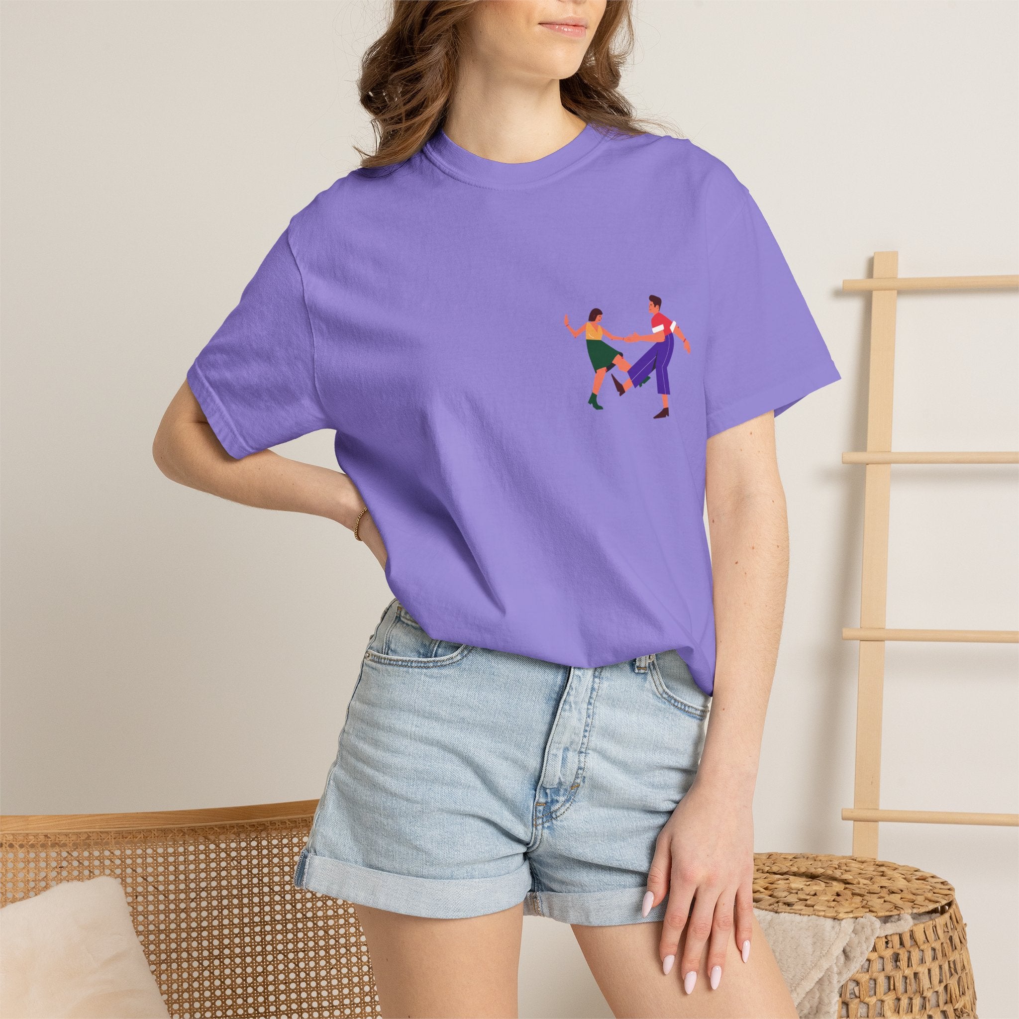 Dance Duo Graphic T-Shirt — Colorful Partner Dance Illustration