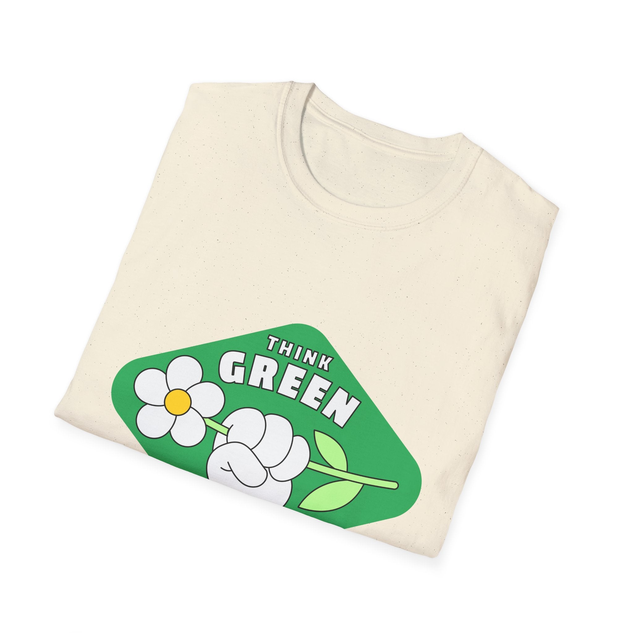 Think Green T-Shirt — Eco-Friendly Floral Graphic Tee