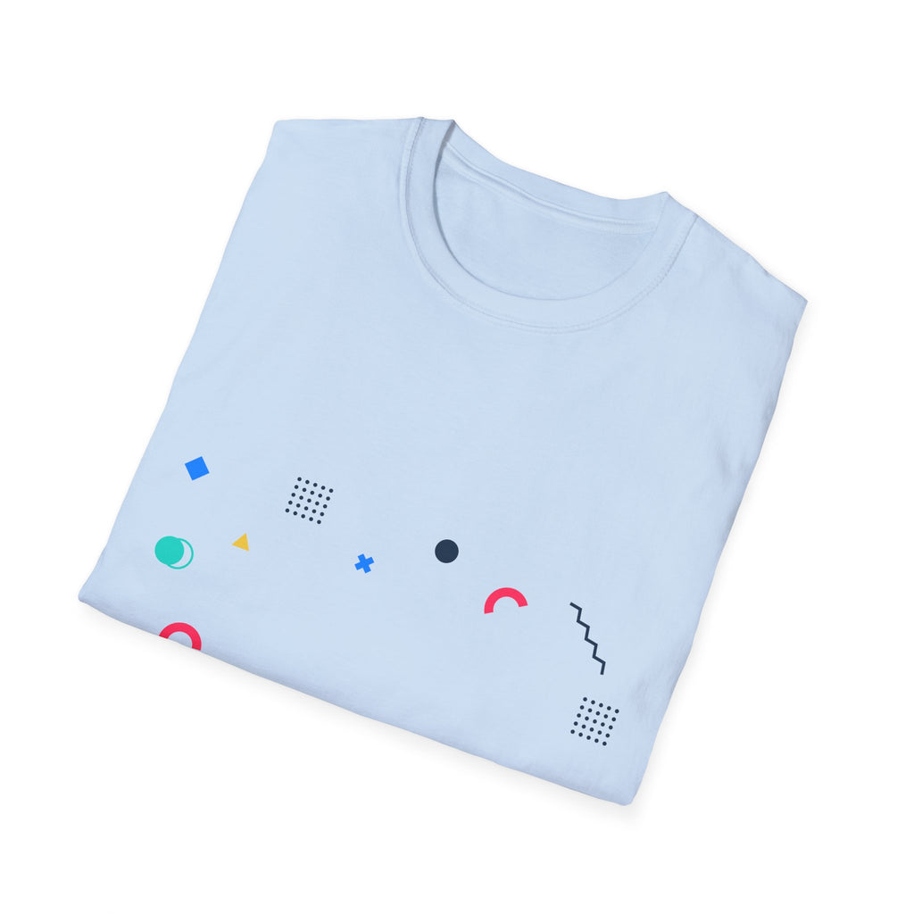Minimal Geometric Shapes T-Shirt — Colorful Abstract Pattern Tee