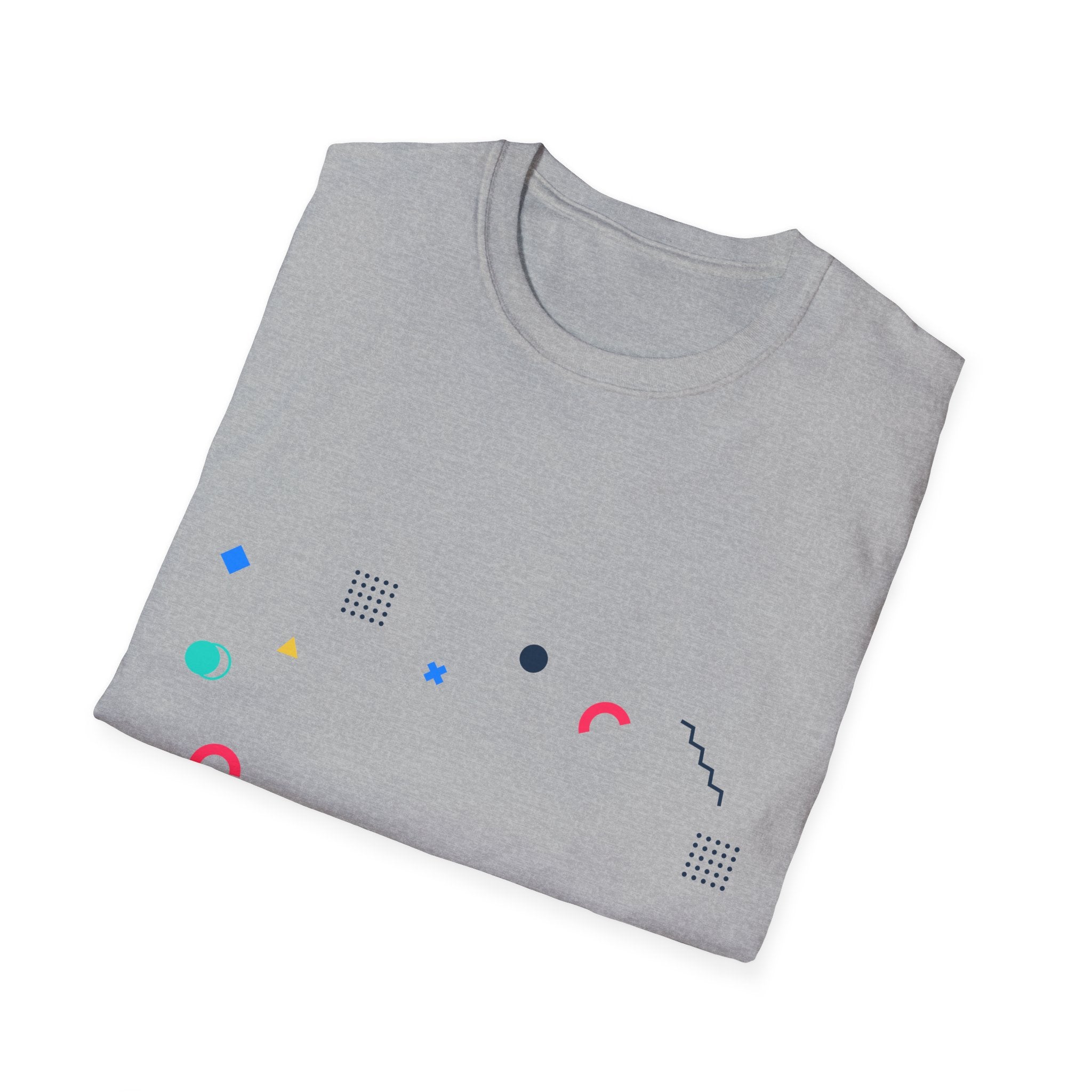 Minimal Geometric Shapes T-Shirt — Colorful Abstract Pattern Tee