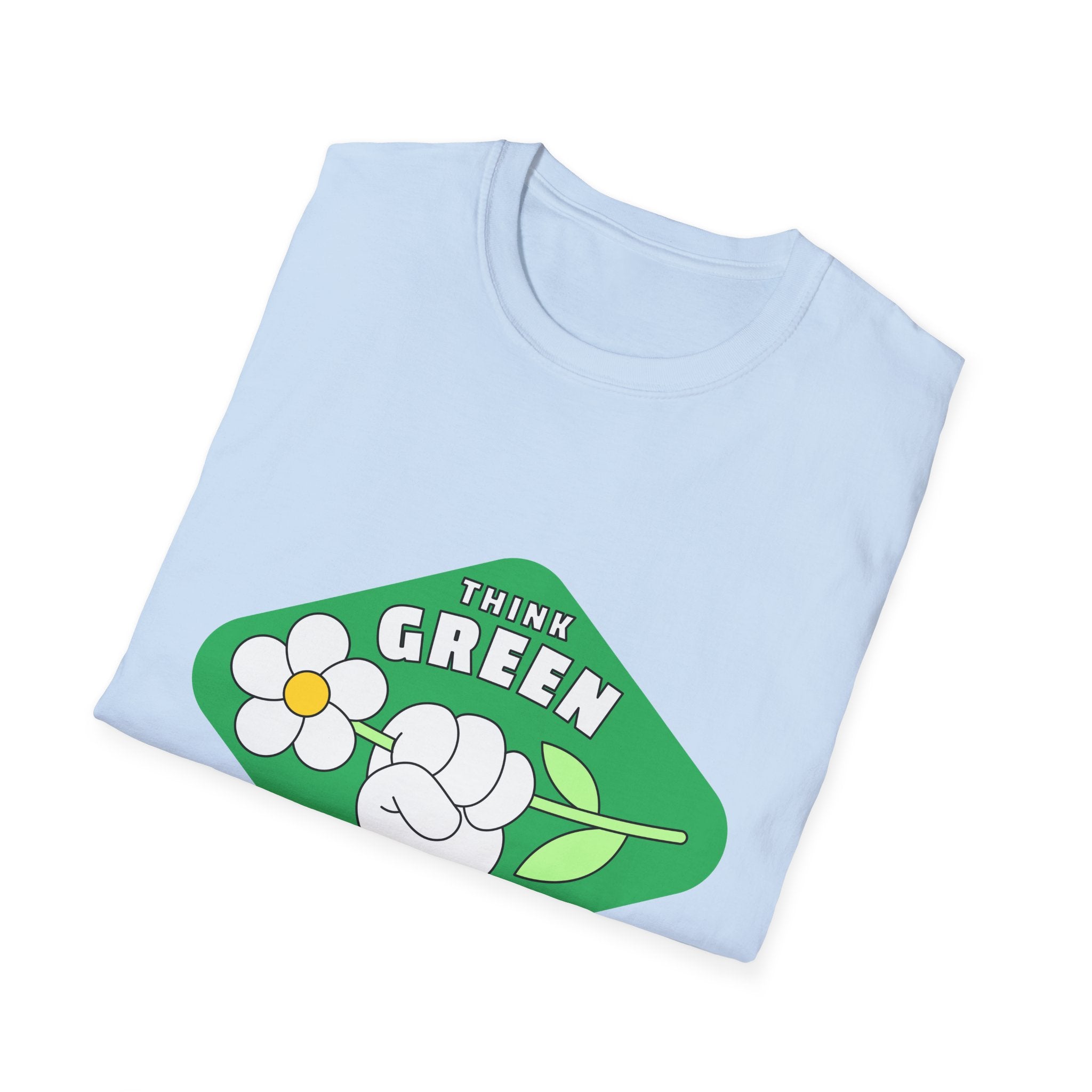 Think Green T-Shirt — Eco-Friendly Floral Graphic Tee