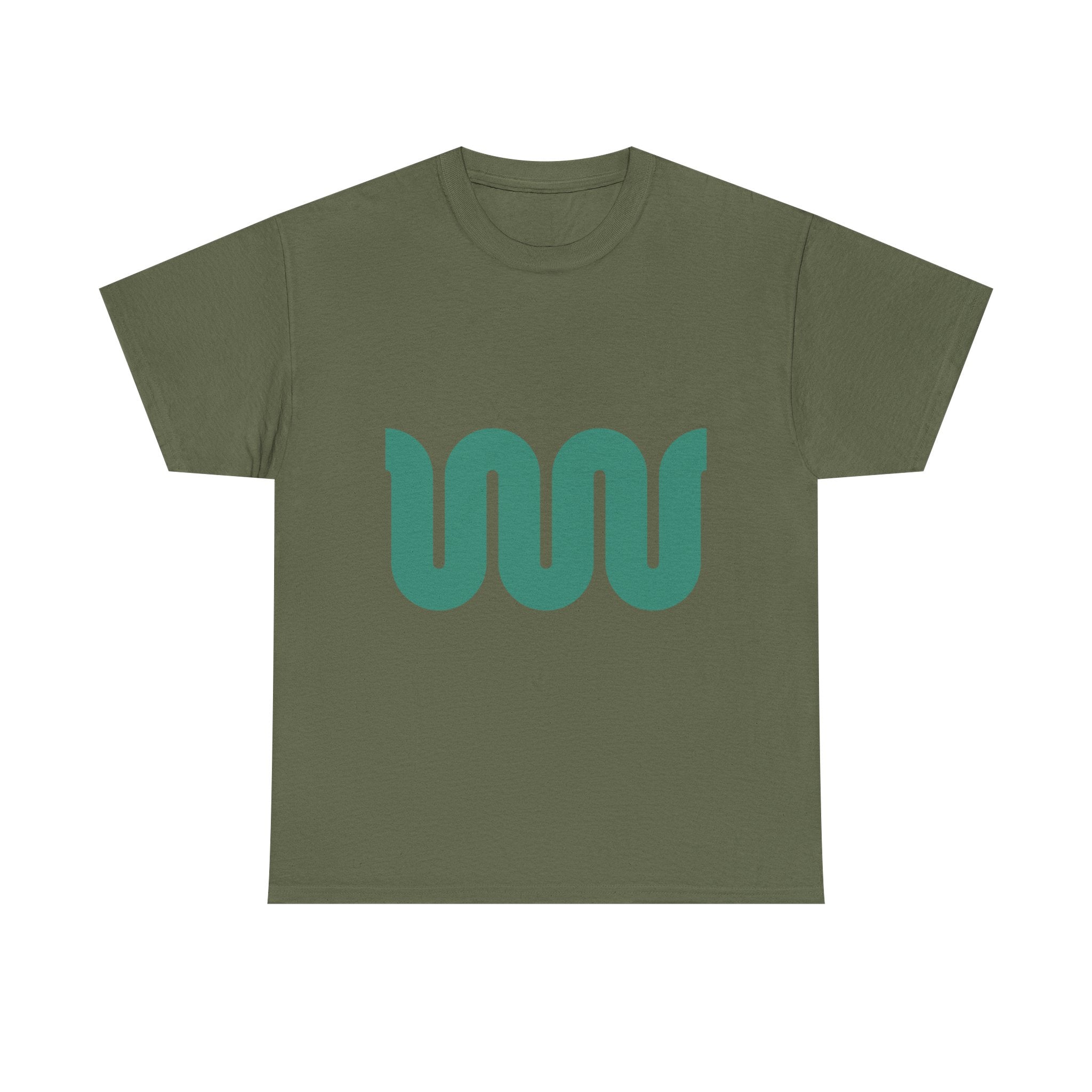 Minimalist Green Wave Tee — Modern Abstract Graphic T-Shirt
